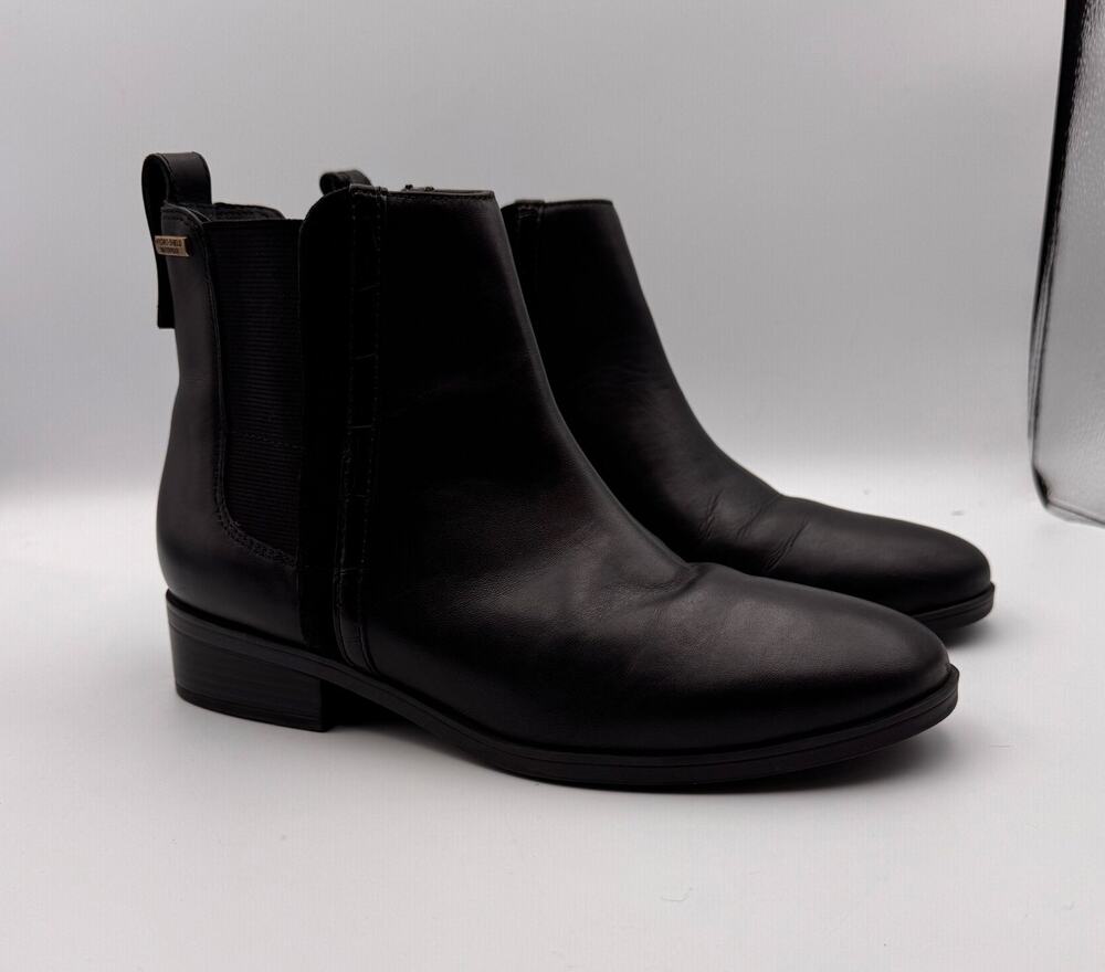 Rockport Women's 9 Larkyn Chelsea Ankle Boots Hydro-Shield Waterproof Black Zip
